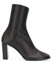 The Row Tea Time Leather Zip Booties In Black