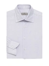 Canali Micro Print Cotton Dress Shirt In Purple