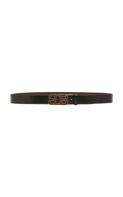 Bally Double B Leather Belt In Brown