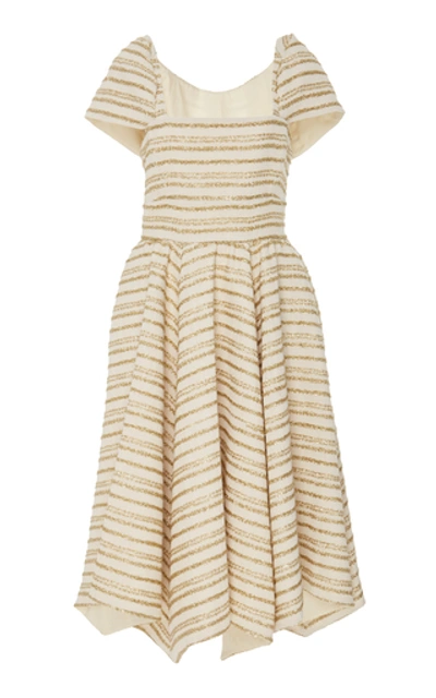 Rosie Assoulin Exclusive Striped Cotton-blend Midi Dress