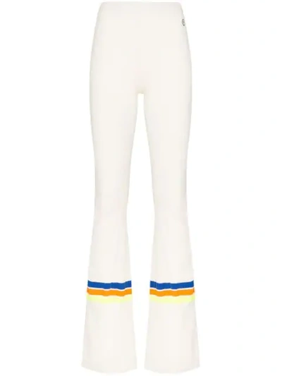 Filles À Papa High-waisted Ribbed Flared Trousers In White