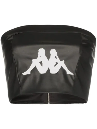 Charm's X Kappa Logo Bustier Top In Black