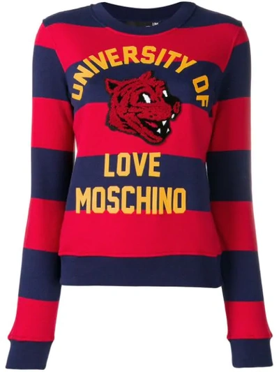 Love Moschino Striped Sweatshirt In Blue