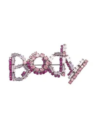 Ermanno Scervino Embellished Body Brooch In Pink