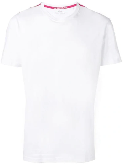 Alpha Industries Shoulder Stripe T-shirt In White