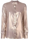 Blanca Metallic Sheen Shirt In Gold