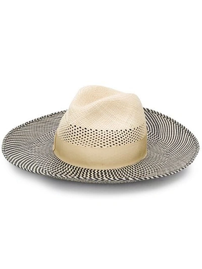 Borsalino Striped Sun Hat In Neutrals
