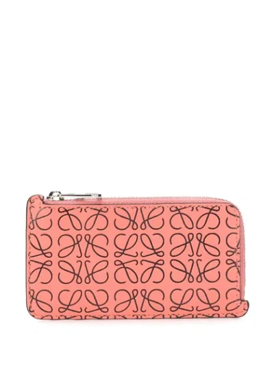 Loewe Coin And Card Holder In Pink