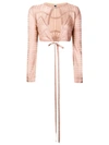 M Missoni Long Sleeve Crop Top In Pink