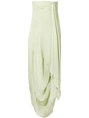 Jacquemus Draped Strapless Dress In Light Green
