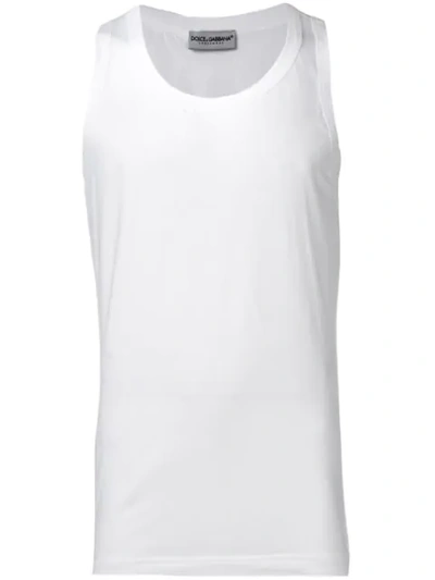 Dolce & Gabbana Fitted Tank Top In White