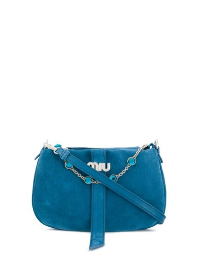 Miu Miu Saddle Shoulder Bag In Blue