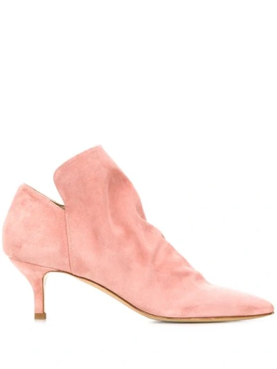 Strategia Side Zip Ankle Boots In Pink