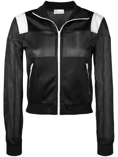 Red Valentino Miss You Mesh Sports Jacket In Black