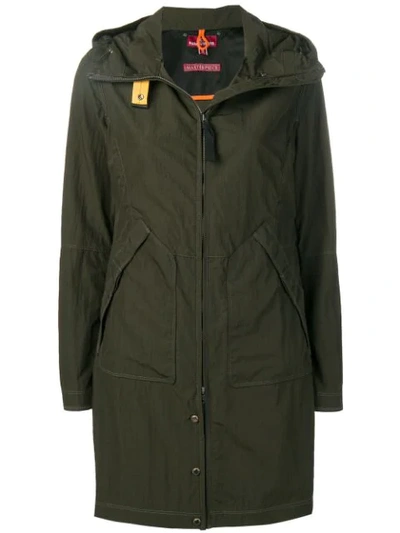 Parajumpers Hooded Raincoat In Green