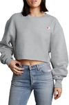 Champion Crop Reverse Weave Sweatshirt In Oxford Grey