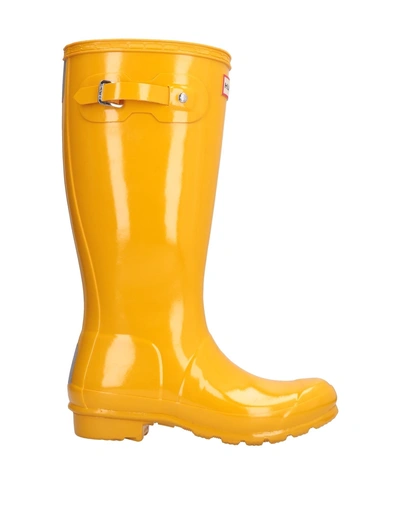 Hunter Ankle Boots In Yellow