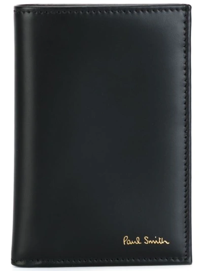 Paul Smith Contrast Color Leather Wallet In Black