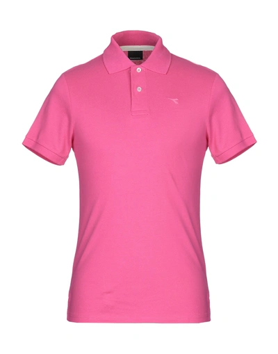 Diadora Polo Shirts In Fuchsia