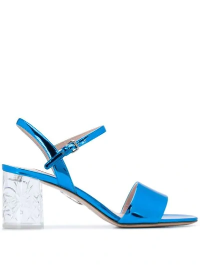 Miu Miu Plexiglass Heel Sandals In Blue