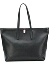 Thom Browne Textured Large Shopper Tote In Black