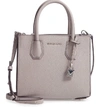 Michael Michael Kors Medium Mercer Convertible Leather Tote - Grey In Pearl Grey