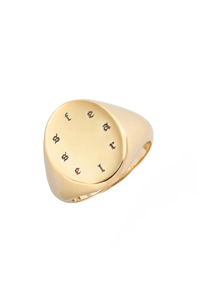 Argento Vivo X Dru. Fearless Signet Ring (nordstrom Exclusive) In Gold