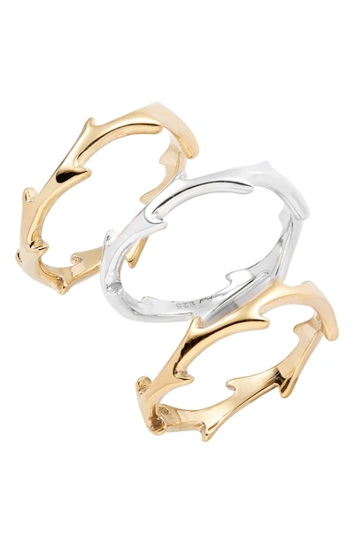 Argento Vivo X Dru. Set Of 3 Thorn Rings (nordstrom Exclusive) In Silver/ Gold