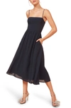 Reformation Rosehip Fit & Flare Dress In Navy