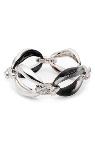 Alexis Bittar Crystal Encrusted Link Bracelet In Black