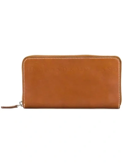 Holland & Holland Embossed Logo Continental Wallet In Brown