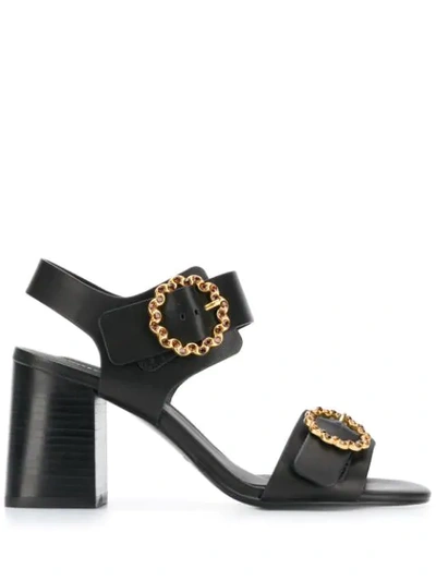 See By Chloé Embellished Buckle Sandals In Black
