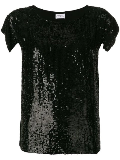 P.a.r.o.s.h Sequinned Short-sleeve T-shirt In Black