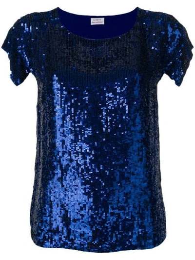 P.a.r.o.s.h Blue Sequin Top In 083 Blue