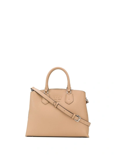 Dkny Contrast Piped Trim Tote Bag - Neutrals