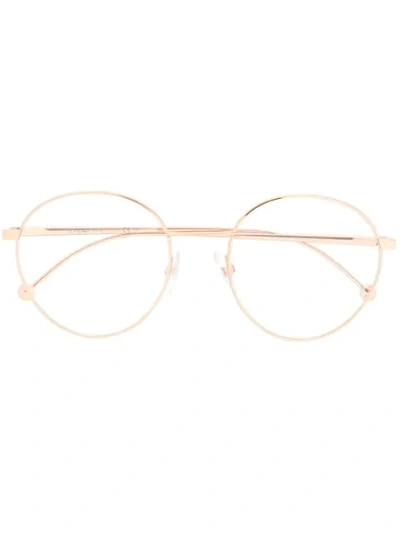 Fendi Round Frame Glasses In Gold