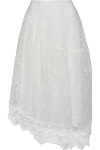 Simone Rocha Woman Embroidered Tulle Midi Skirt Ivory