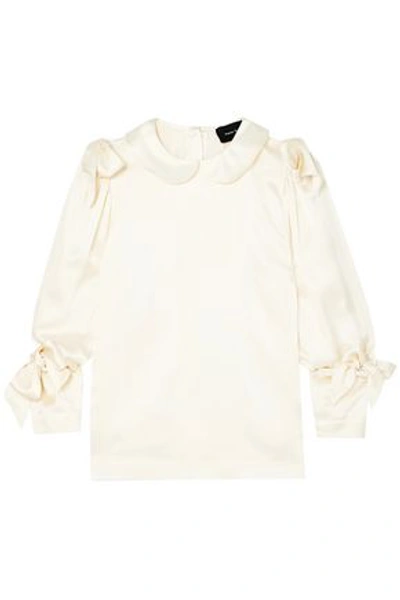 Simone Rocha Woman Bow-embellished Silk Blouse Cream