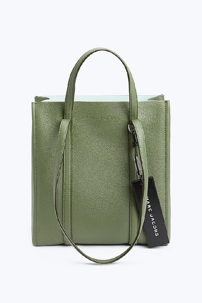 Marc Jacobs Tag 27 Large Pebbled Leather Tote In Sage/gold