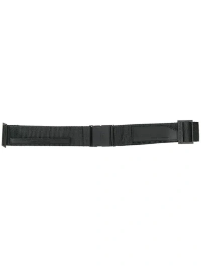 A-cold-wall* * Black Logo Embossed Leather And Nylon Belt