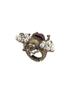 Gucci Bee Ring With Crystals And Pearls In Gold
