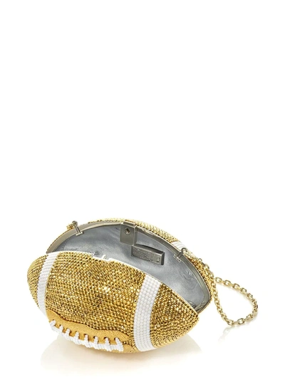 Judith Leiber Pig Skin Football Crystal-embellished Clutch In Gold