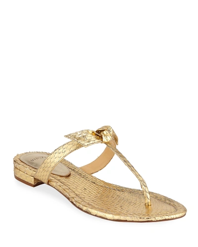 Alexandre Birman Clarita Naked Metallic Python Sandals In Gold