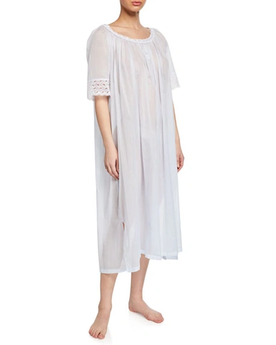 Celestine Tonight Scoop-neck Short-sleeve Nightgown In Blue