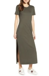 Ag Alana Crewneck Short-sleeve Dress In Ash Green