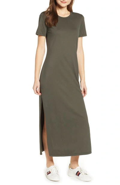 Ag Alana Crewneck Short-sleeve Dress In Ash Green