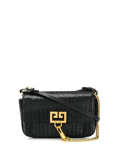 Givenchy Pocket Mini Pouch Laser-cut Convertible Clutch/belt Bag In Black
