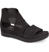 Eileen Fisher Women's Perforated Crisscross Platform Sandals In Black Perforated Leather