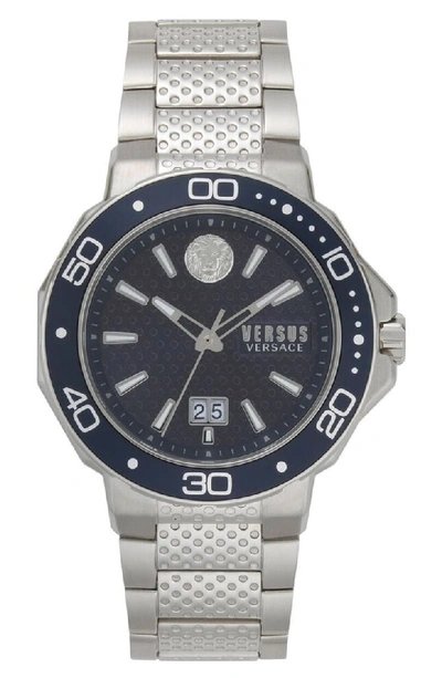 Versace Kalk Bay Bracelet Watch, 44mm In Silver/ Blue