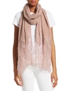 Valentino Plisse Misto Embroidered Lace Scarf In Rose